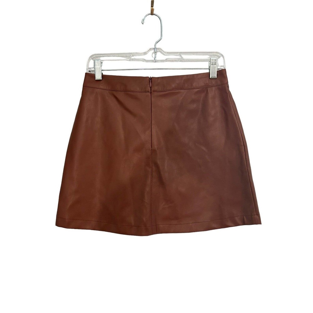 BB Dakota Women’s Faux Leather Cognac Mini Skirt New With Tags Size Small - Picture 1 of 7